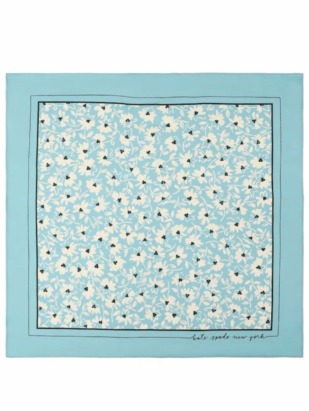 kate spade Light Blue Floral Bandana Scarf
